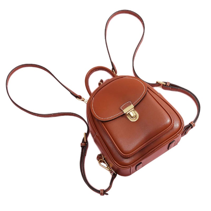 LAORENTOU Cowhide Mini Leather Backpack for Women Small Backpack Purse, Ladies Shoulder Handbags Valentines Day - Image 1
